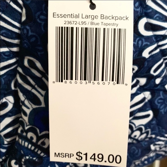 Vera Bradley essential backpack lunchbox blue set - Picture 7 of 8